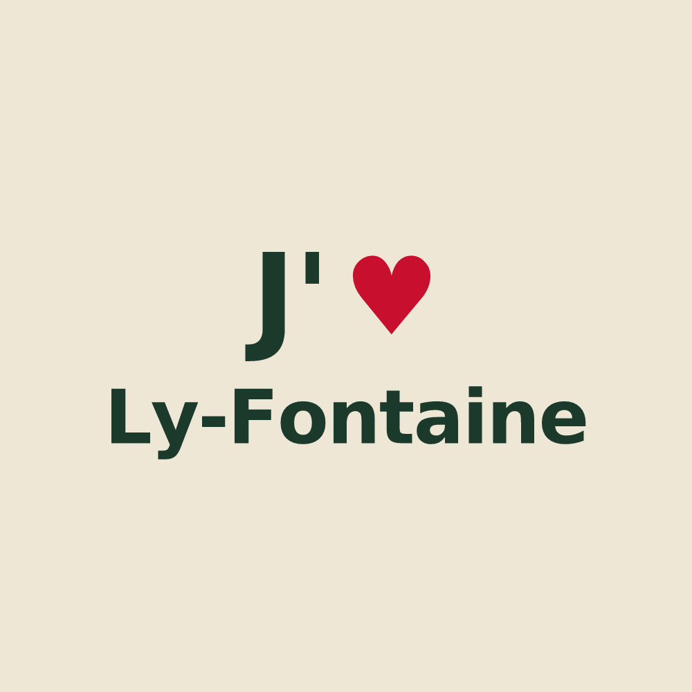 Tote bag personnalisé Ly-Fontaine — design J'aime Ly-Fontaine