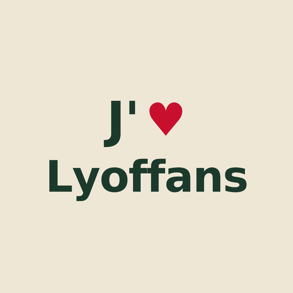 Tote bag personnalisé Lyoffans — design J'aime Lyoffans