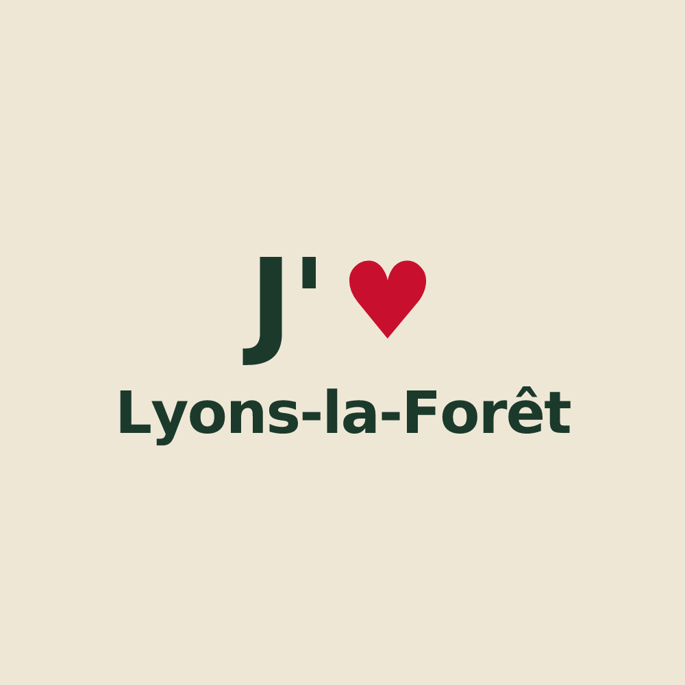 Tote bag personnalisé Lyons-la-Forêt — design J'aime Lyons-la-Forêt