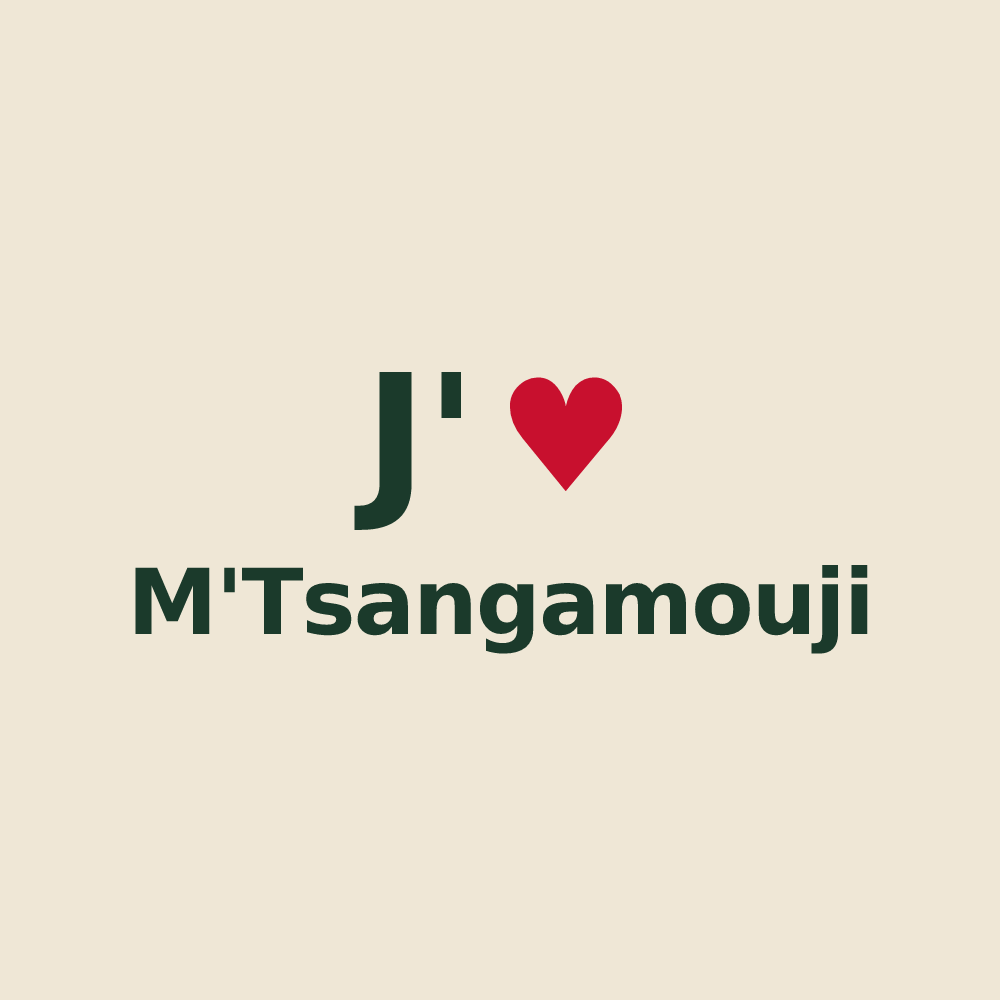 Tote bag personnalisé M'Tsangamouji — design J'aime M'Tsangamouji