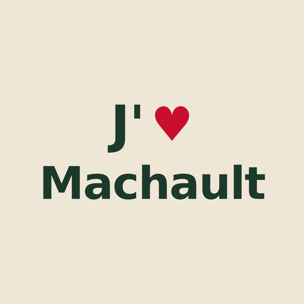Tote bag personnalisé Machault — design « J'aime Machault » imprimé sur le tote bag