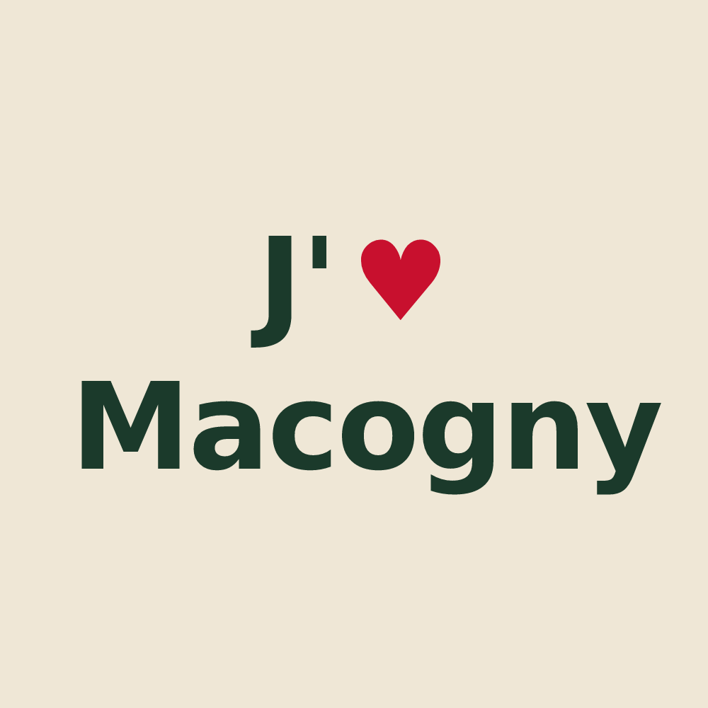 Tote bag personnalisé Macogny — design J'aime Macogny