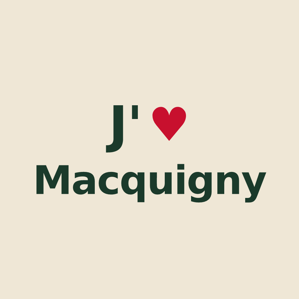 Tote bag personnalisé Macquigny — design J'aime Macquigny