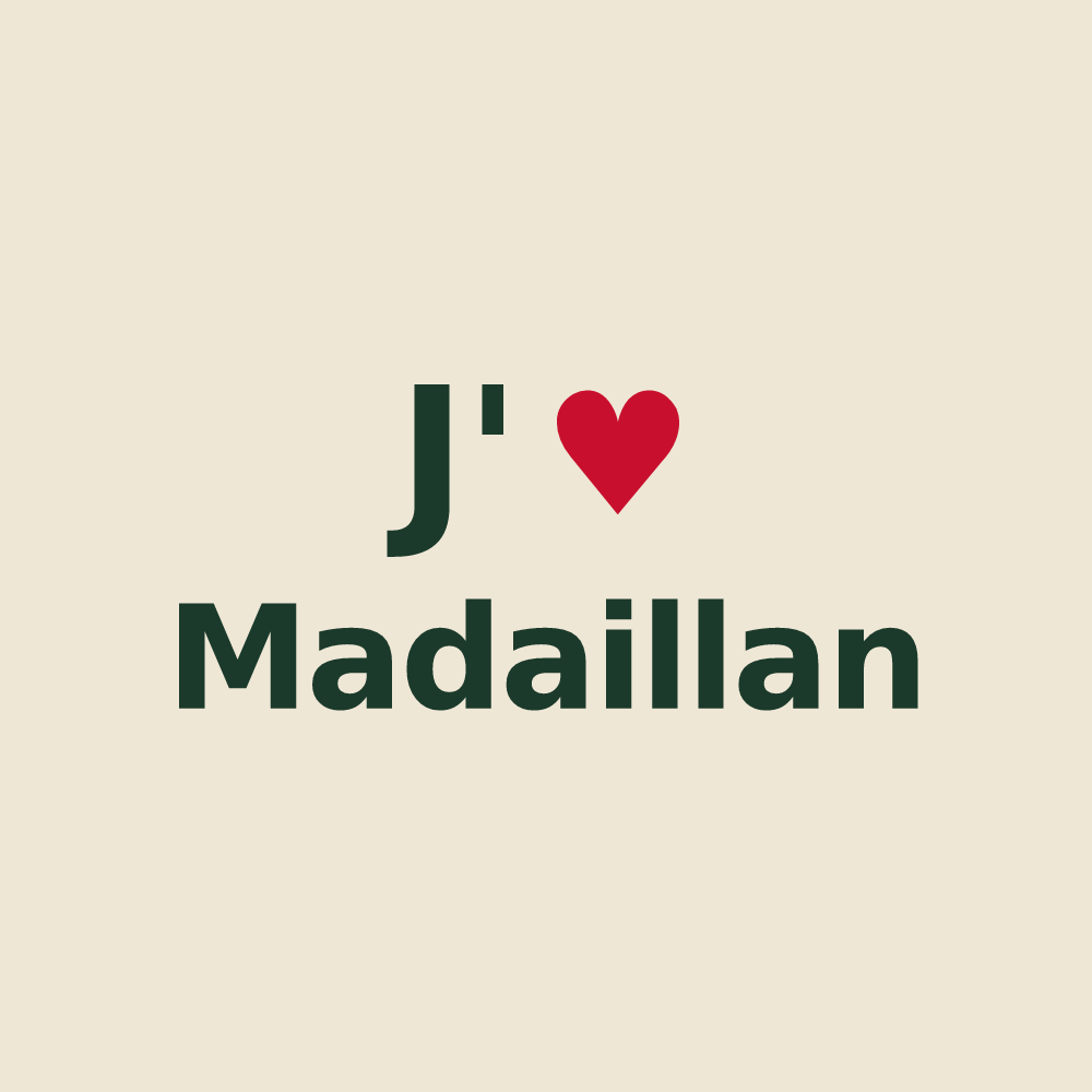 Tote bag personnalisé Madaillan — design J'aime Madaillan