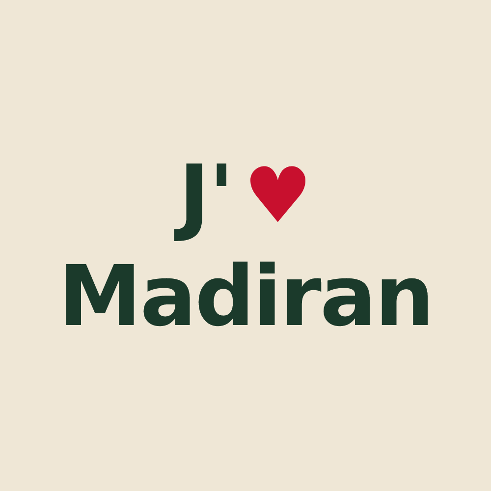 Tote bag personnalisé Madiran — design « J'aime Madiran » imprimé sur le tote bag