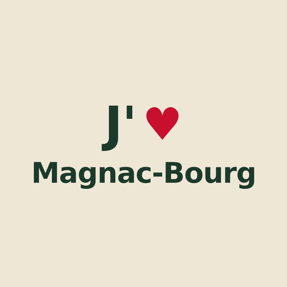 Tote bag personnalisé Magnac-Bourg — design J'aime Magnac-Bourg