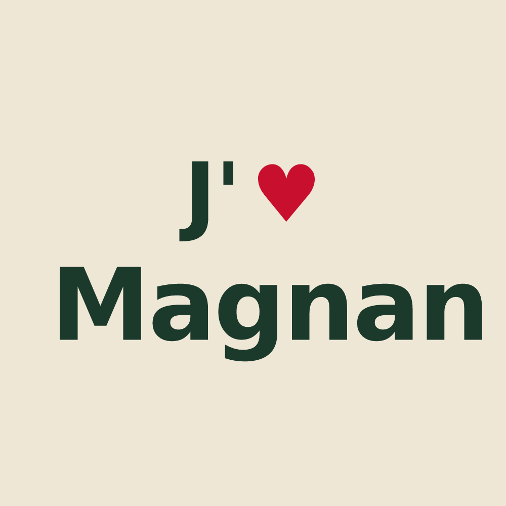 Tote bag personnalisé Magnan — design J'aime Magnan
