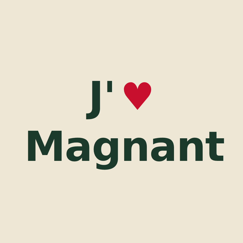 Tote bag personnalisé Magnant — design J'aime Magnant