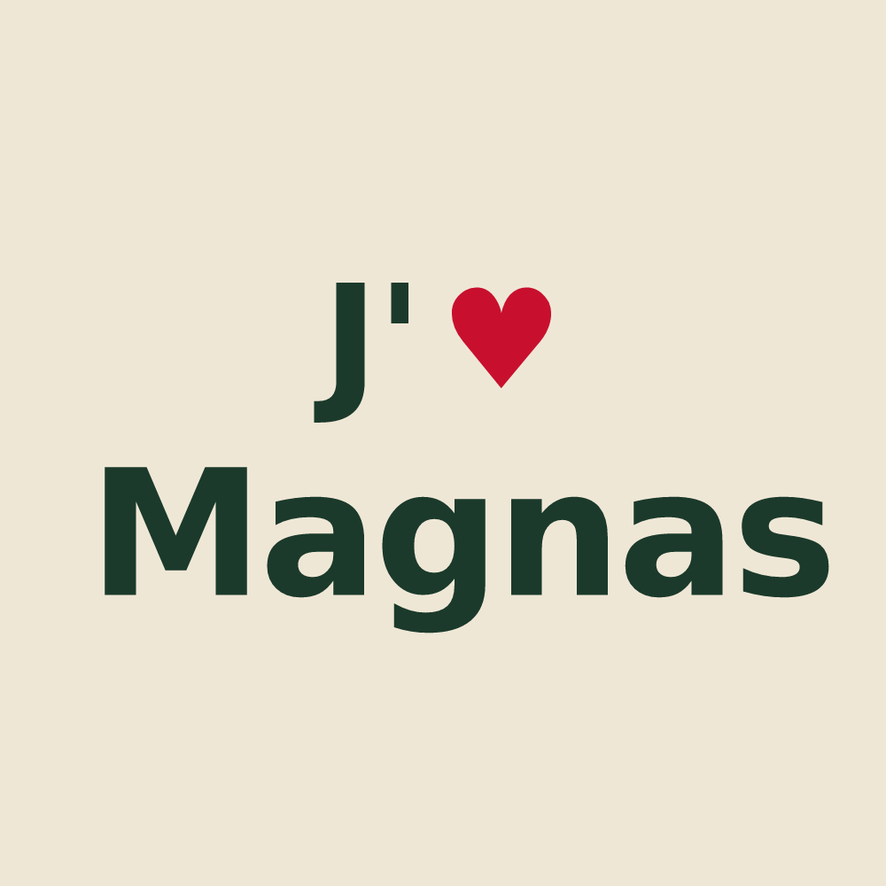 Tote bag personnalisé Magnas — design J'aime Magnas