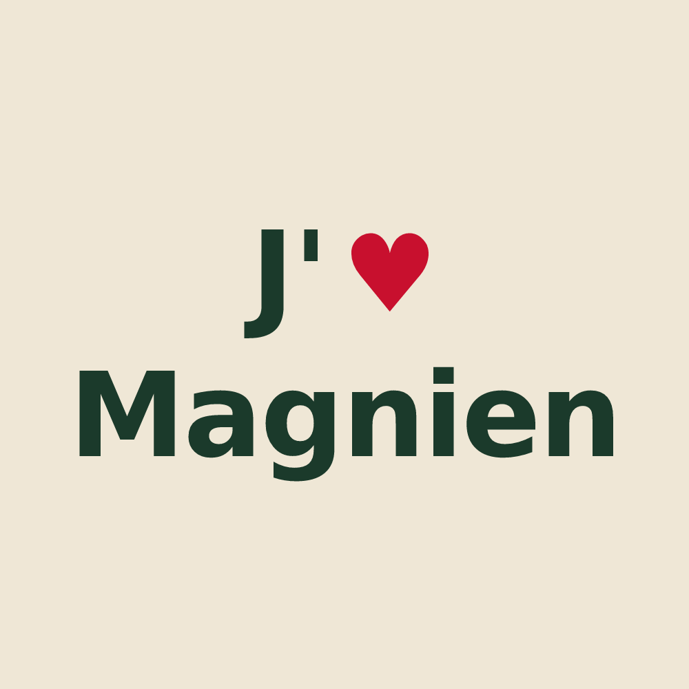 Tote bag personnalisé Magnien — design J'aime Magnien