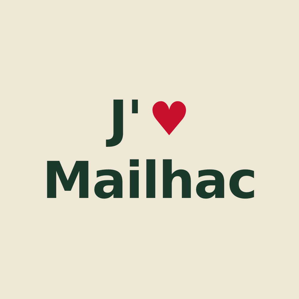 Tote bag personnalisé Mailhac — design J'aime Mailhac