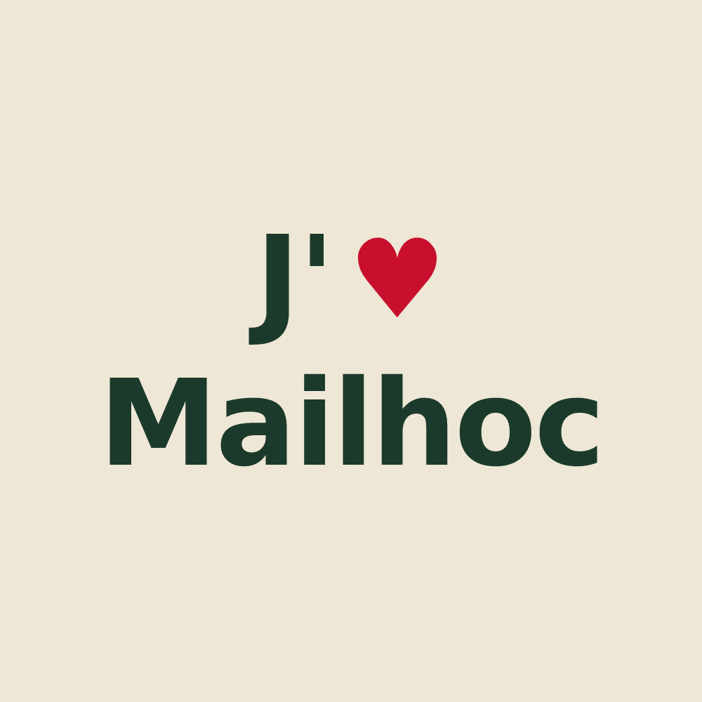 Tote bag personnalisé Mailhoc — design J'aime Mailhoc