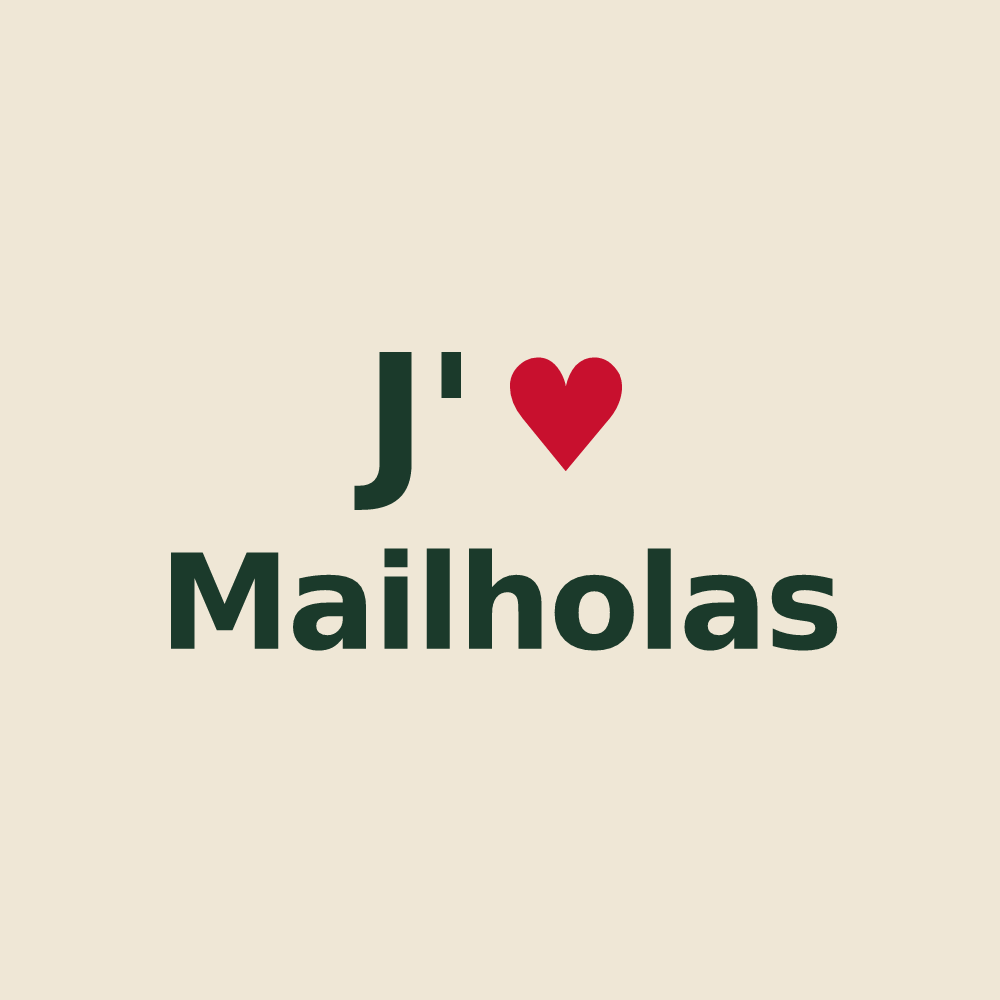 Tote bag personnalisé Mailholas — design J'aime Mailholas