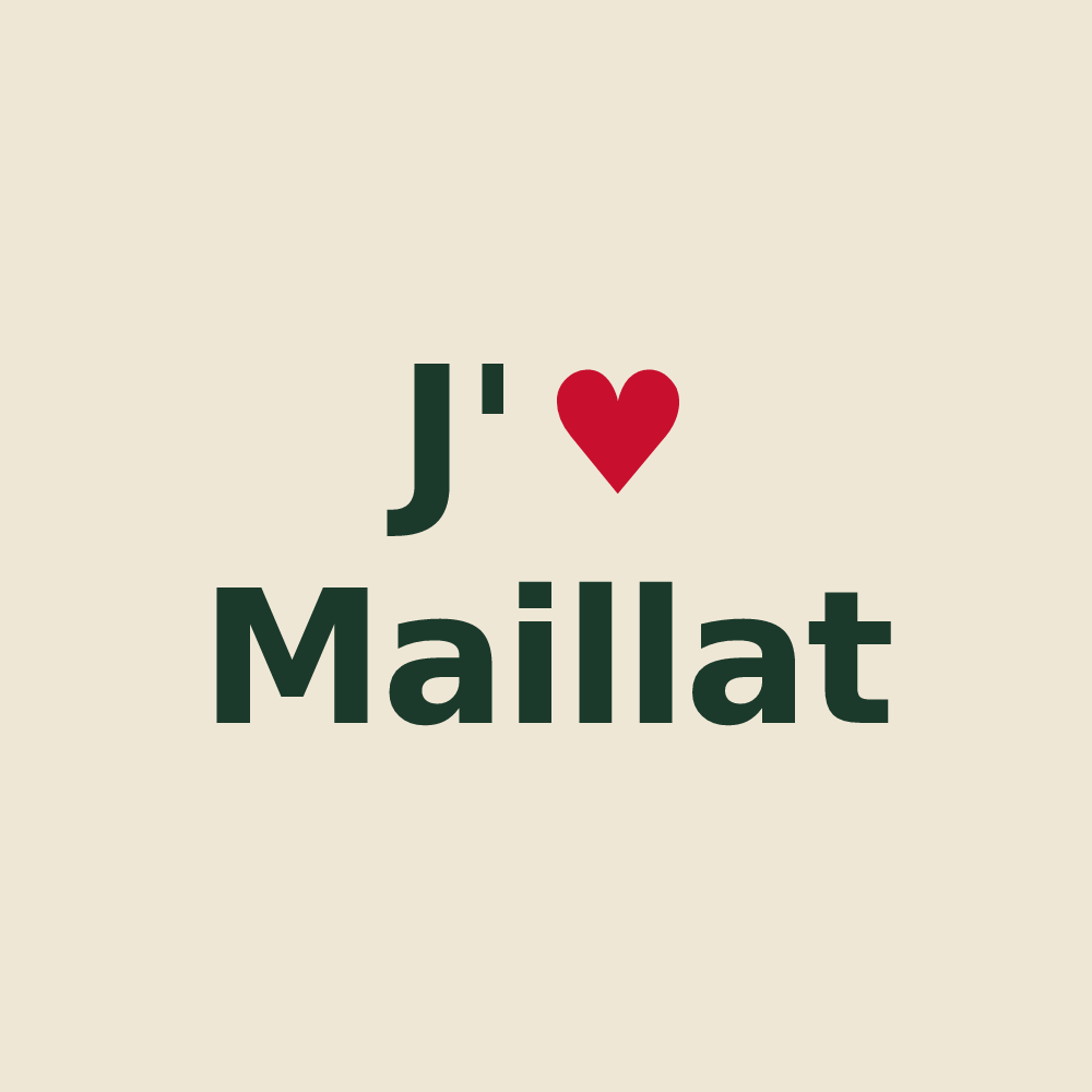 Tote bag personnalisé Maillat — design « J'aime Maillat » imprimé sur le tote bag