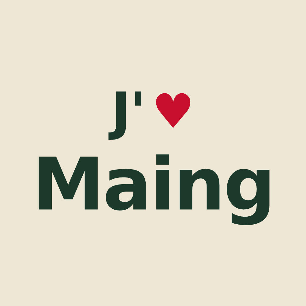 Tote bag personnalisé Maing — design J'aime Maing