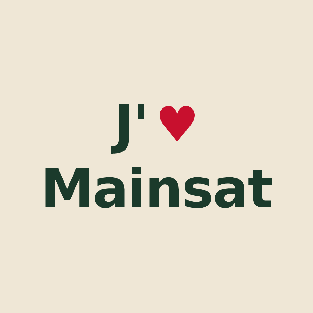Tote bag personnalisé Mainsat — design J'aime Mainsat