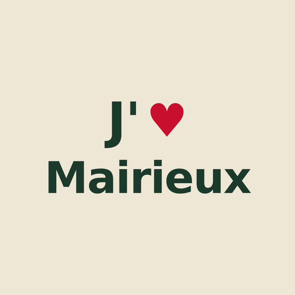 Tote bag personnalisé Mairieux — design « J'aime Mairieux » imprimé sur le tote bag