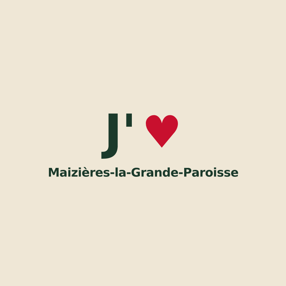 Tote bag personnalisé Maizières-la-Grande-Paroisse — design J'aime Maizières-la-Grande-Paroisse