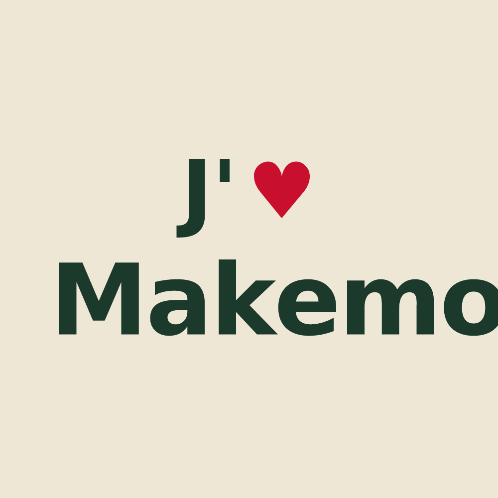 Tote bag personnalisé Makemo — design J'aime Makemo