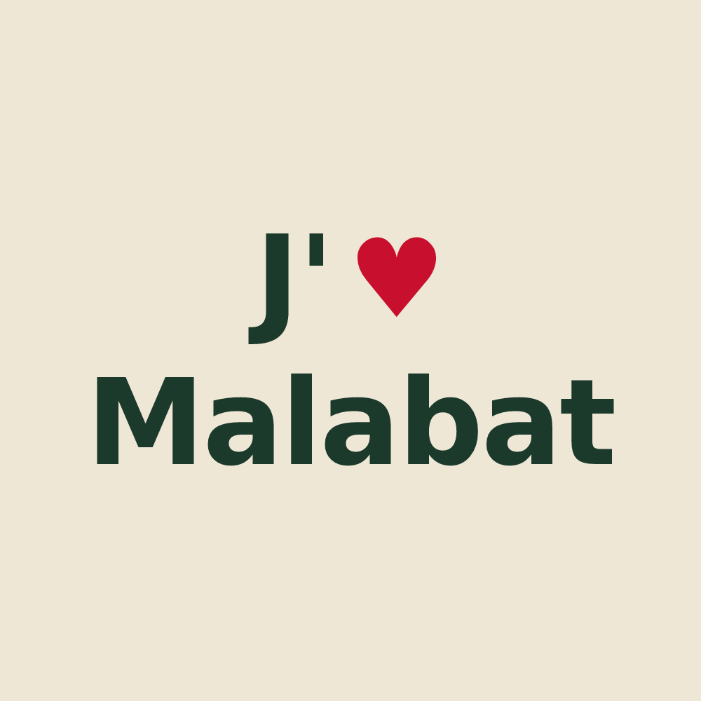 Tote bag personnalisé Malabat — design J'aime Malabat