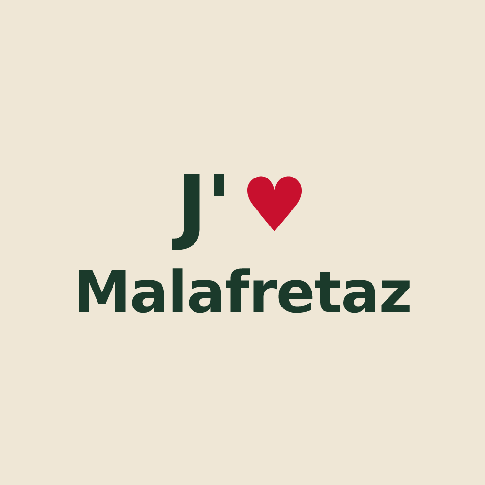 Tote bag personnalisé Malafretaz — design J'aime Malafretaz