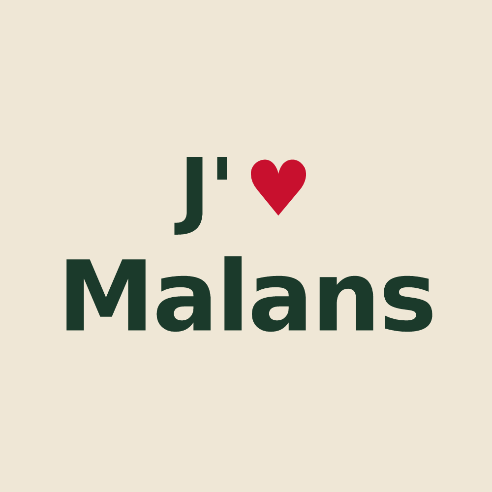 Tote bag personnalisé Malans — design J'aime Malans
