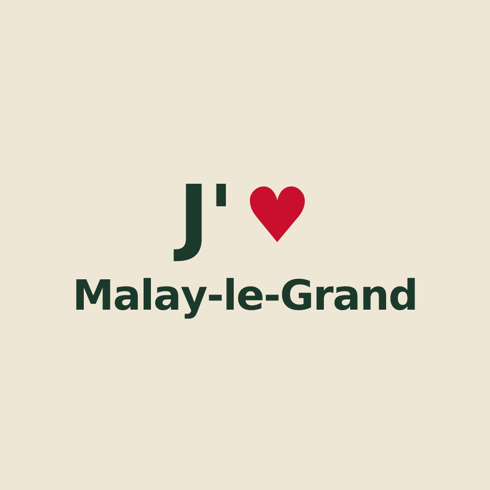 Tote bag personnalisé Malay-le-Grand — design J'aime Malay-le-Grand