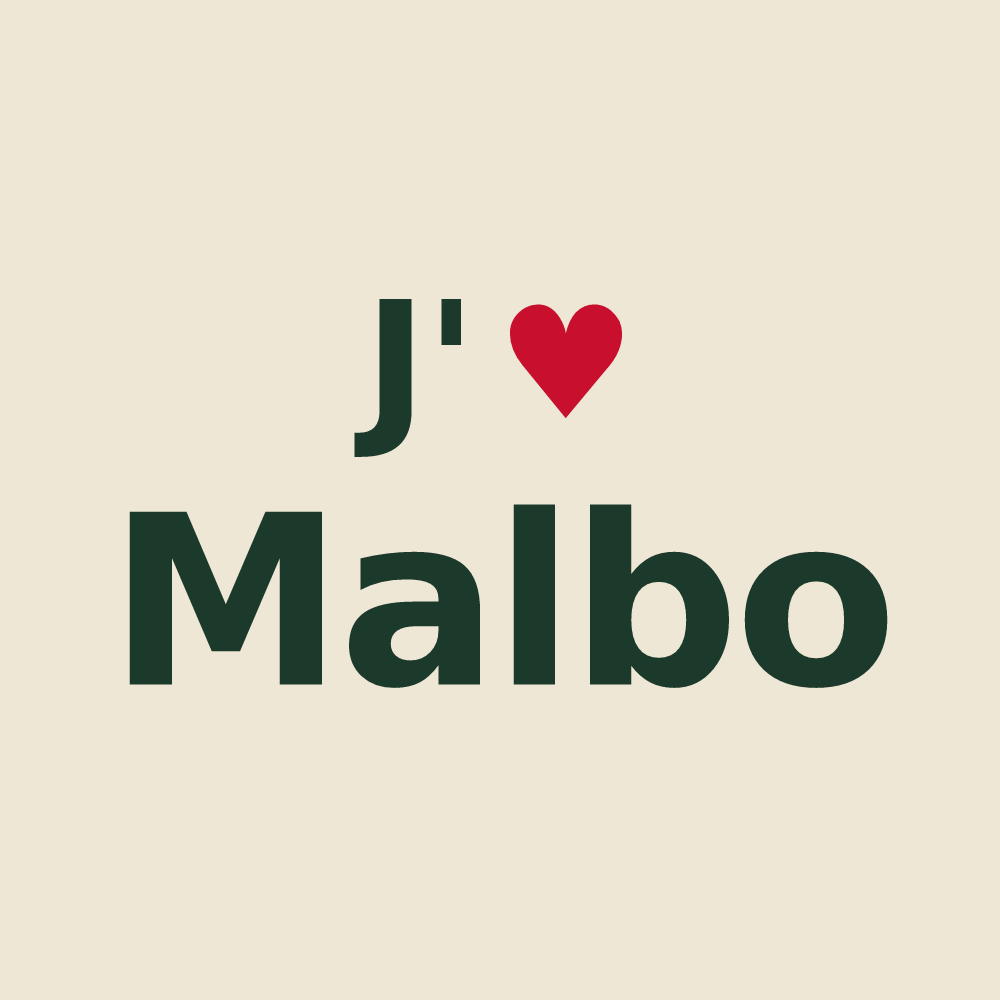 Tote bag personnalisé Malbo — design J'aime Malbo