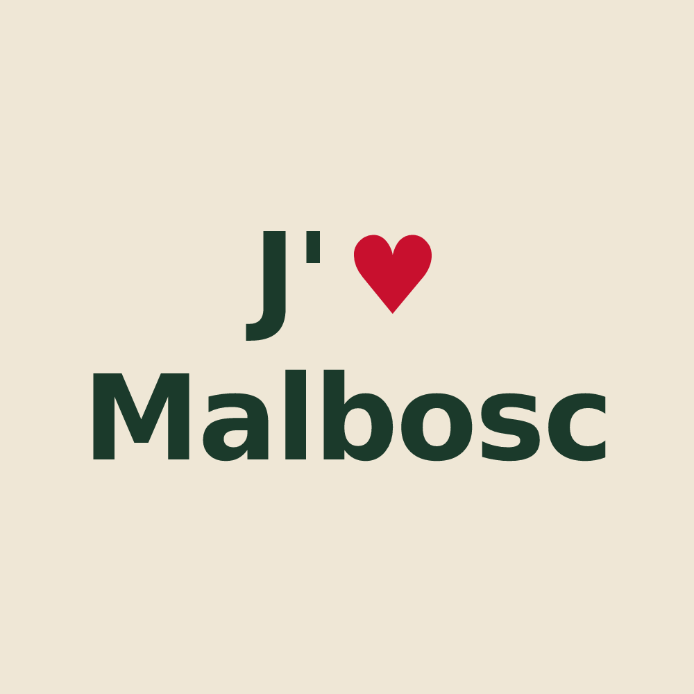 Tote bag personnalisé Malbosc — design « J'aime Malbosc » imprimé sur le tote bag
