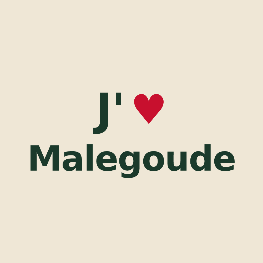 Tote bag personnalisé Malegoude — design J'aime Malegoude