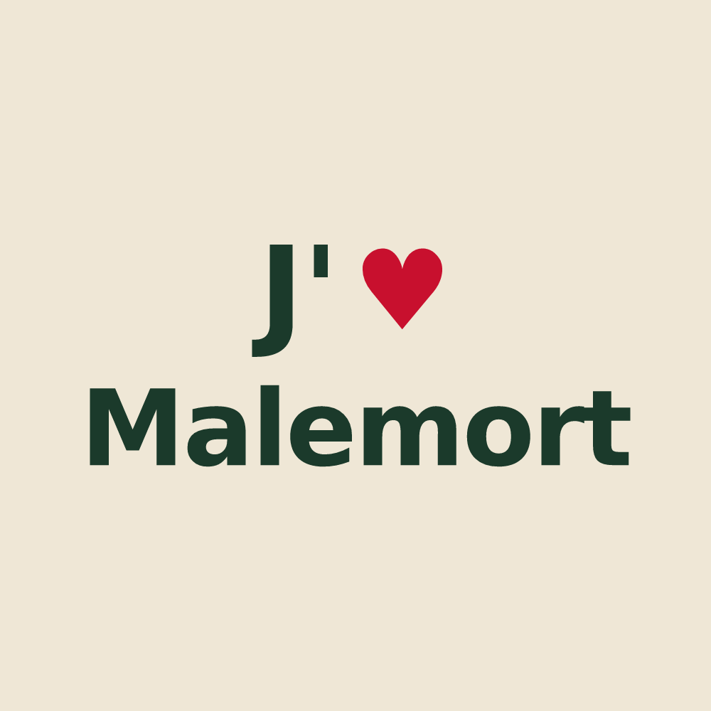 Tote bag personnalisé Malemort — design J'aime Malemort