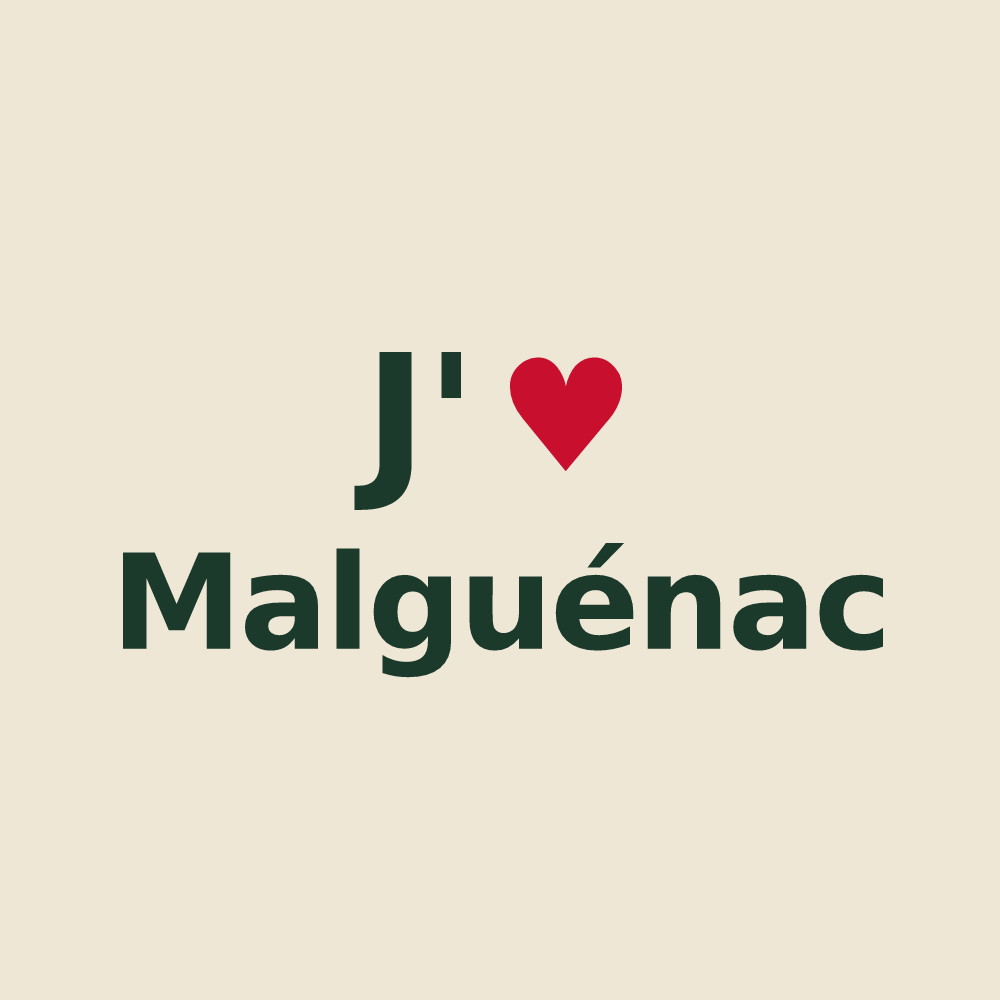 Tote bag personnalisé Malguénac — design J'aime Malguénac
