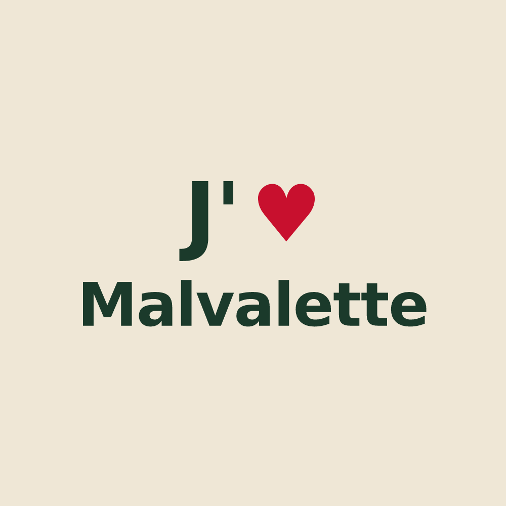 Tote bag personnalisé Malvalette — design J'aime Malvalette