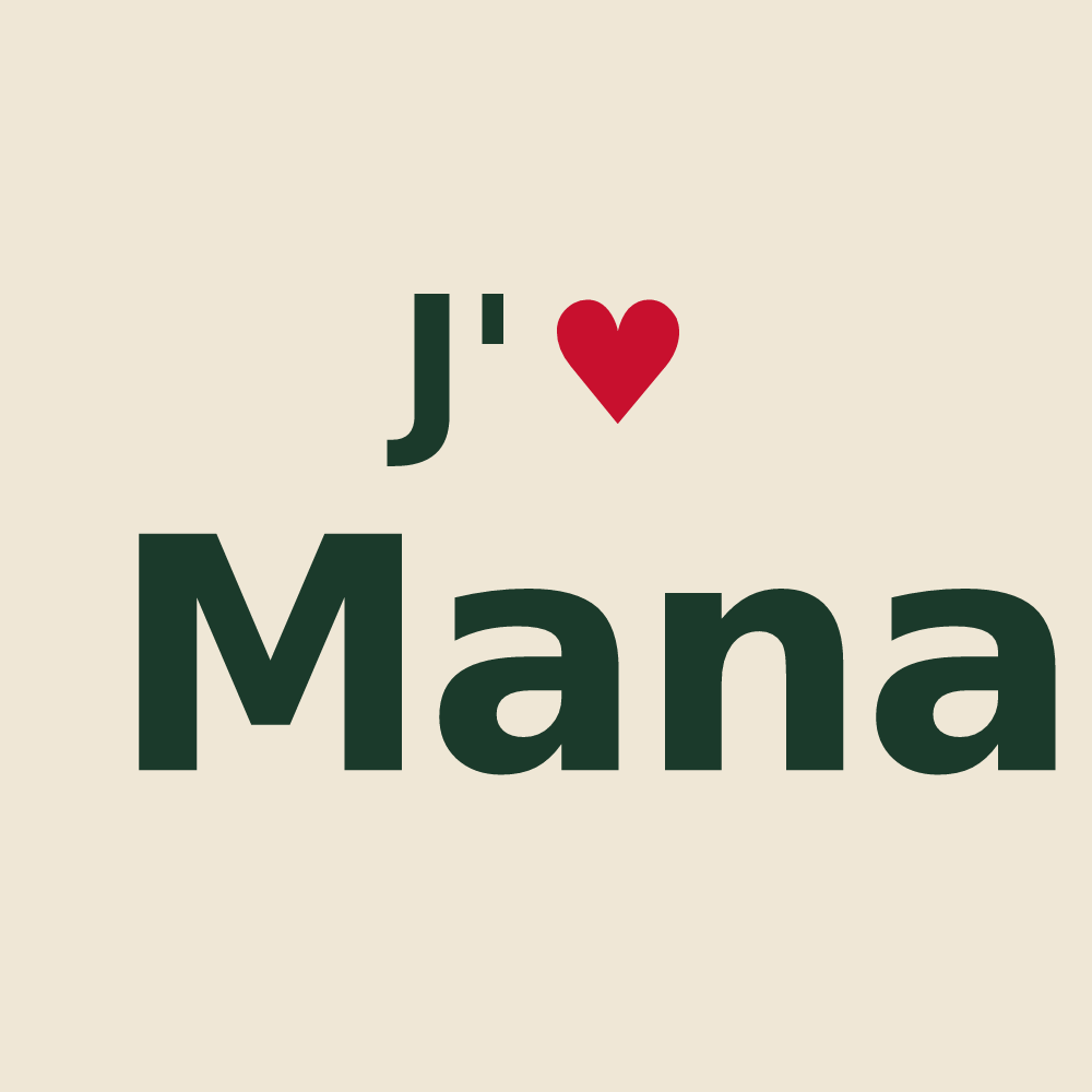 Tote bag personnalisé Mana — design J'aime Mana