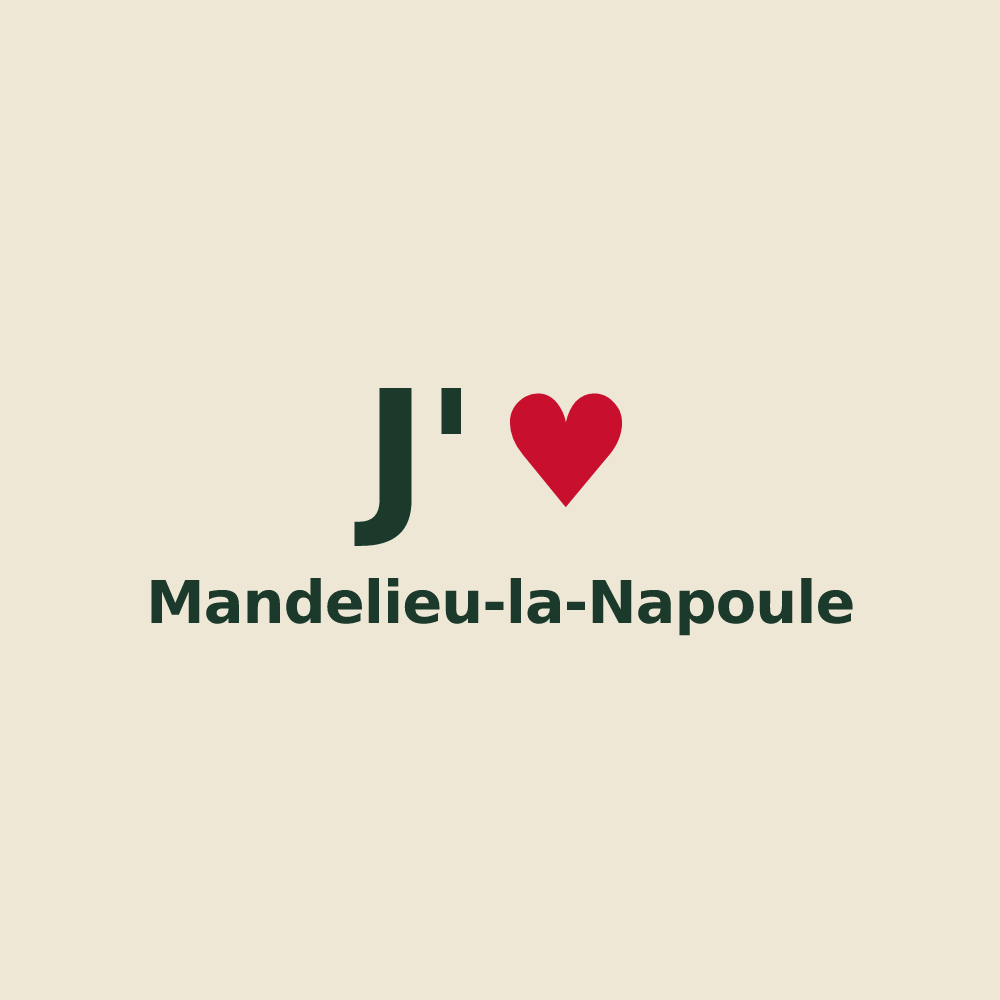 Tote bag personnalisé Mandelieu-la-Napoule — design J'aime Mandelieu-la-Napoule