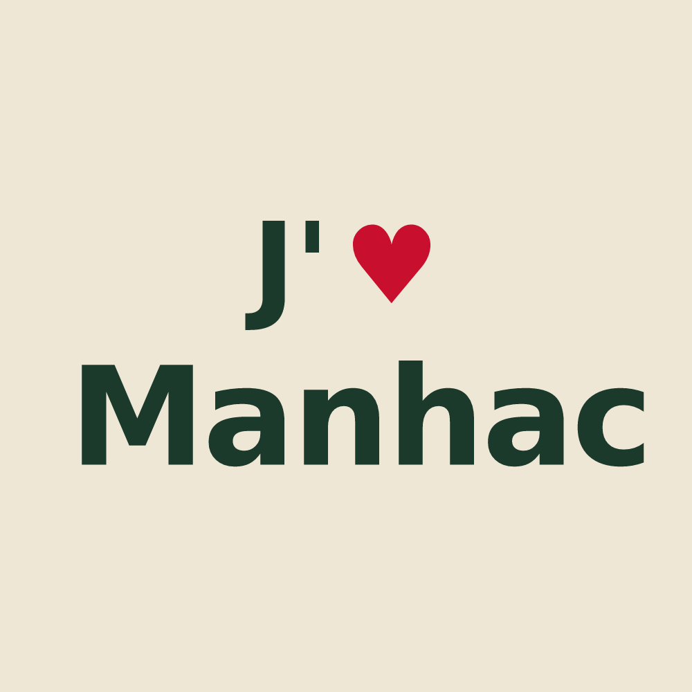 Tote bag personnalisé Manhac — design J'aime Manhac