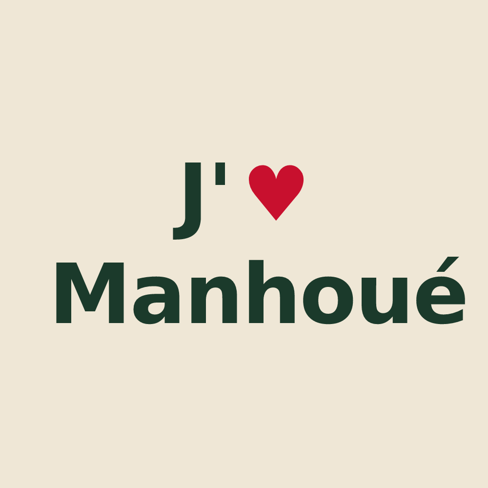Tote bag personnalisé Manhoué — design J'aime Manhoué
