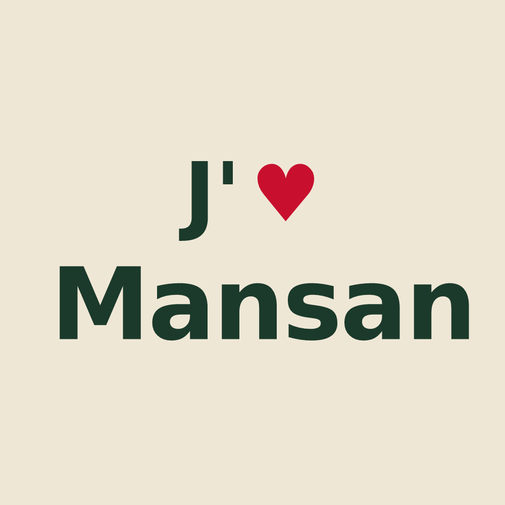 Tote bag personnalisé Mansan — design J'aime Mansan