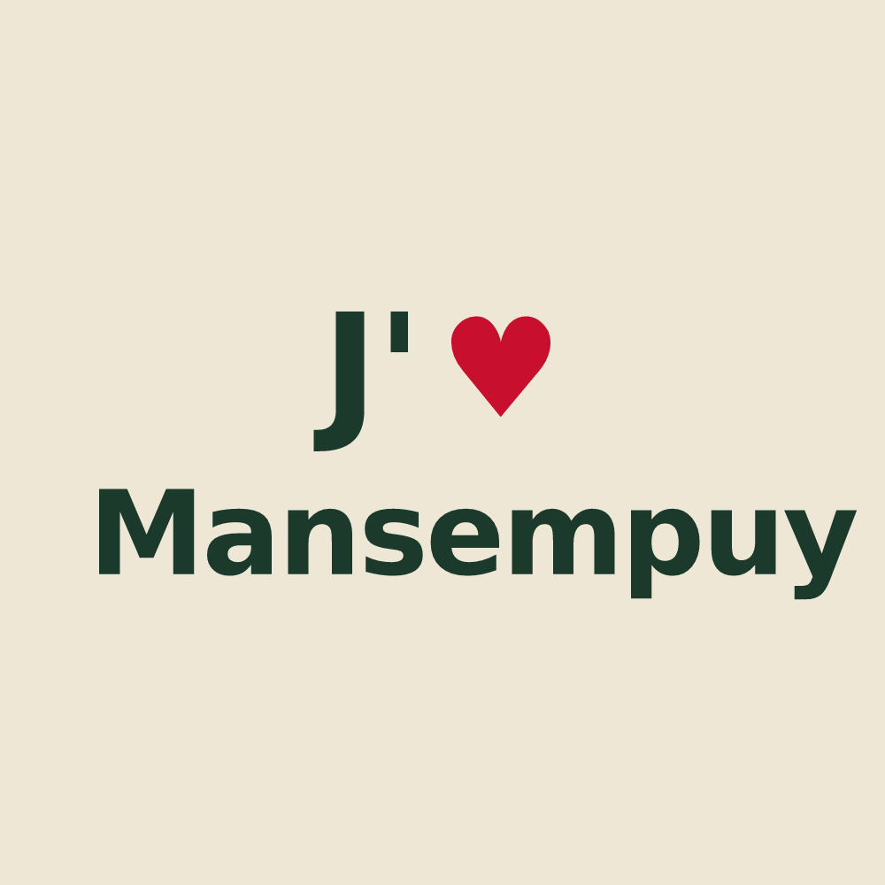 Tote bag personnalisé Mansempuy — design J'aime Mansempuy