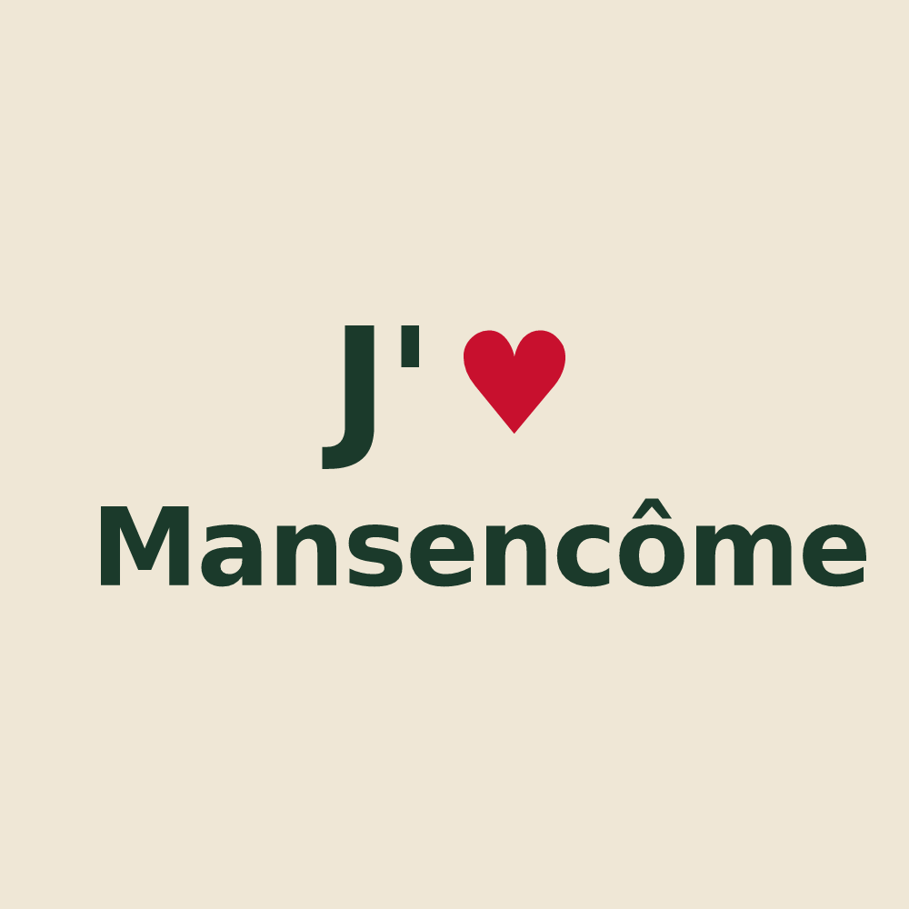 Tote bag personnalisé Mansencôme — design J'aime Mansencôme
