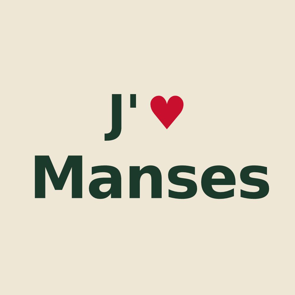Tote bag personnalisé Manses — design J'aime Manses