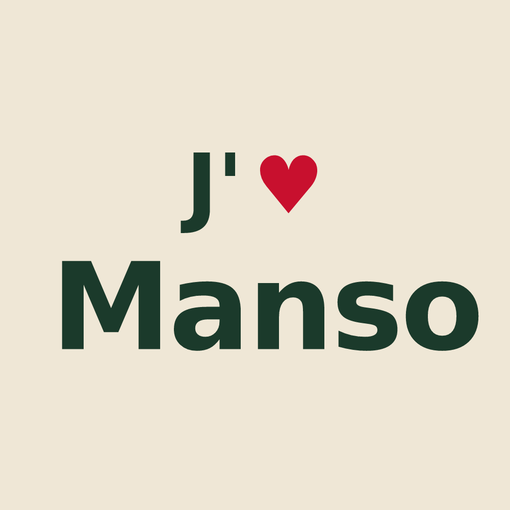 Tote bag personnalisé Manso — design J'aime Manso