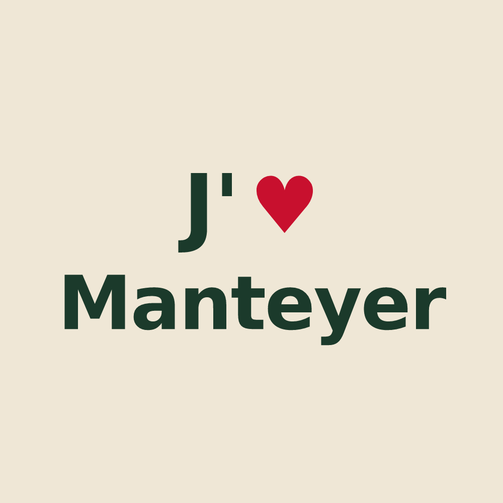 Tote bag personnalisé Manteyer — design J'aime Manteyer