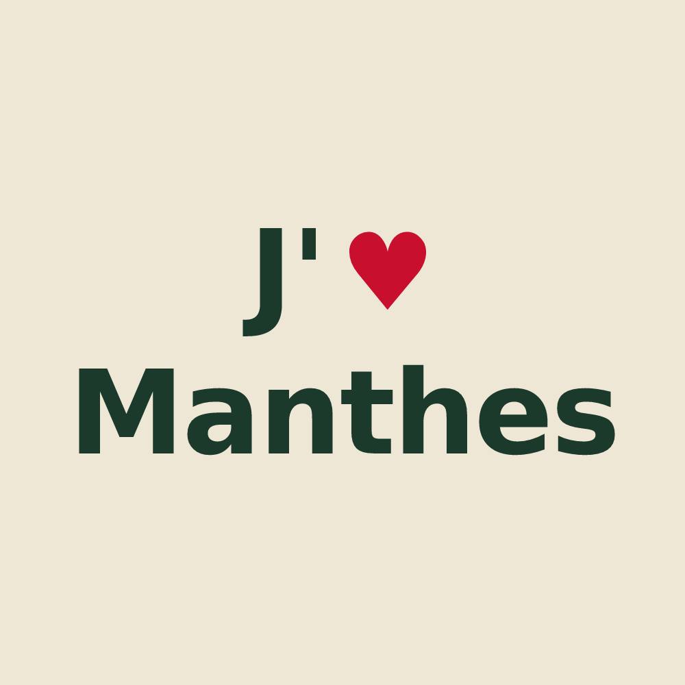 Tote bag personnalisé Manthes — design J'aime Manthes