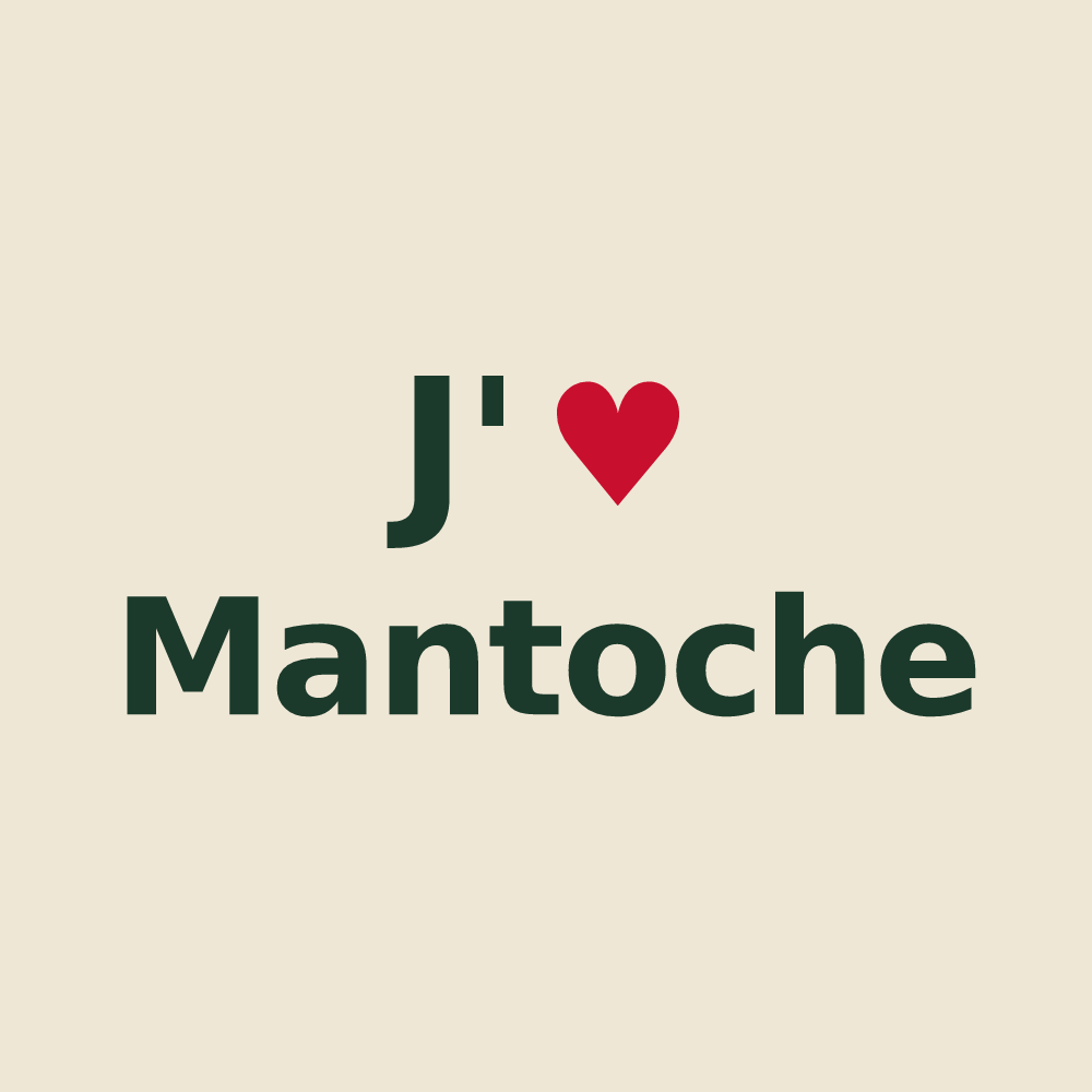 Tote bag personnalisé Mantoche — design J'aime Mantoche