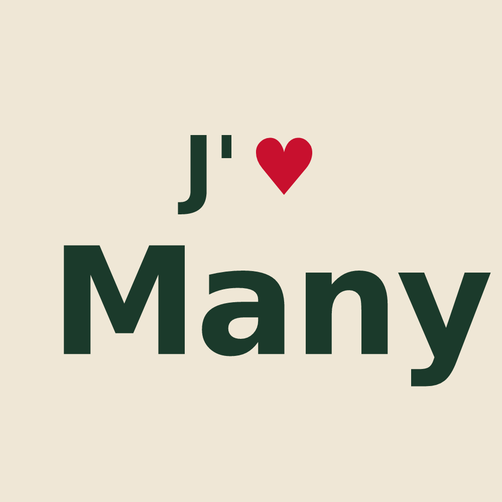 Tote bag personnalisé Many — design J'aime Many