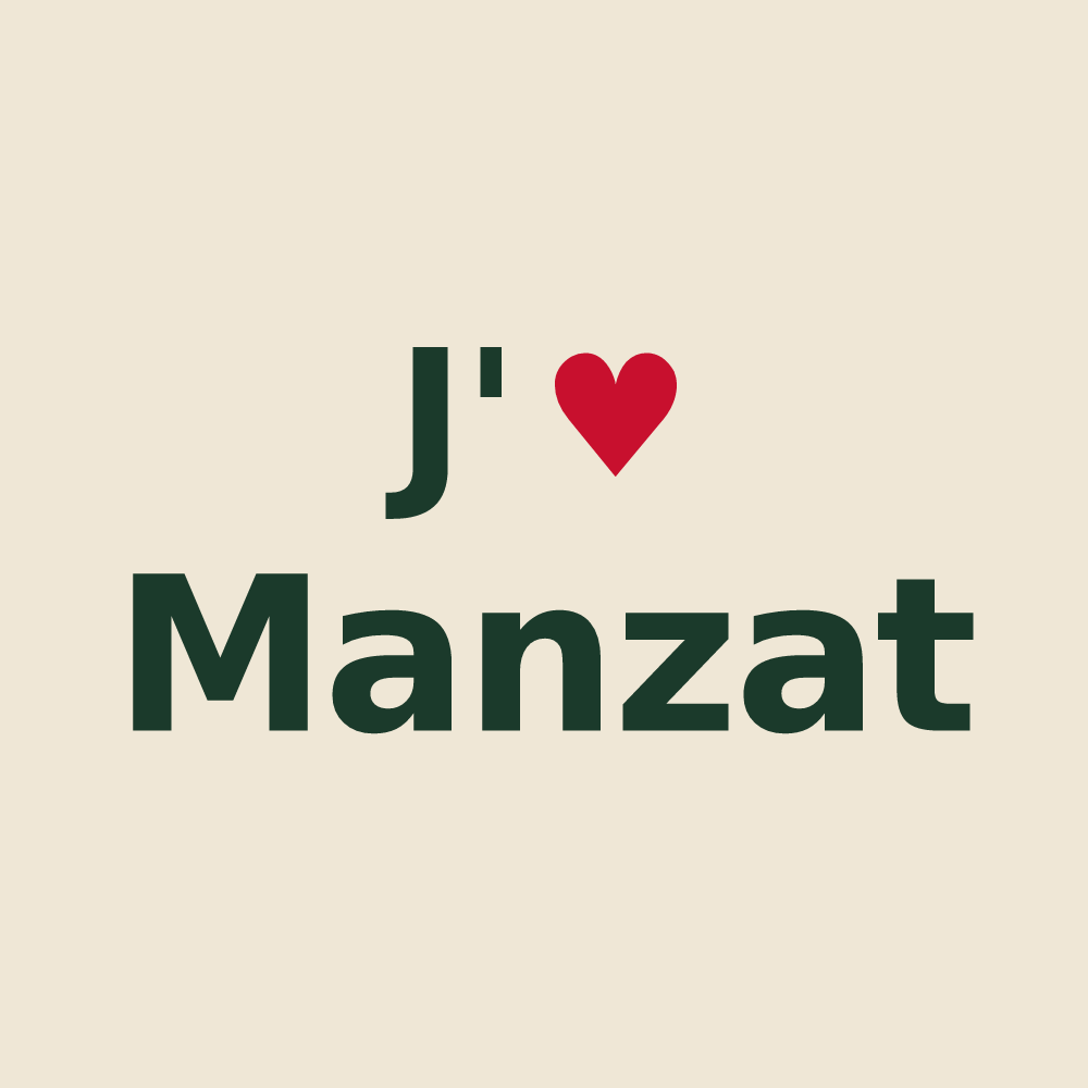 Tote bag personnalisé Manzat — design J'aime Manzat