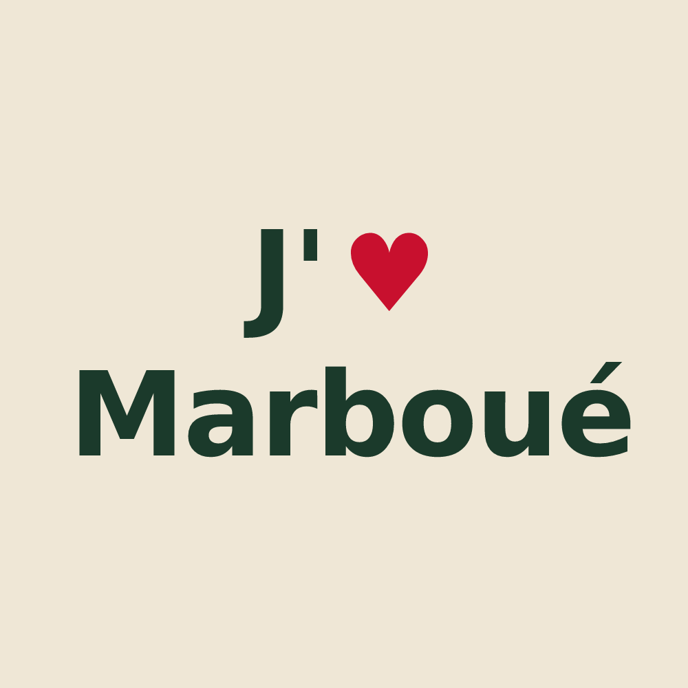Tote bag personnalisé Marboué — design J'aime Marboué