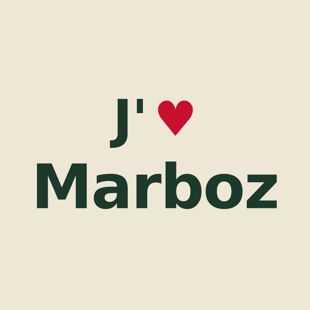 Tote bag personnalisé Marboz — design J'aime Marboz