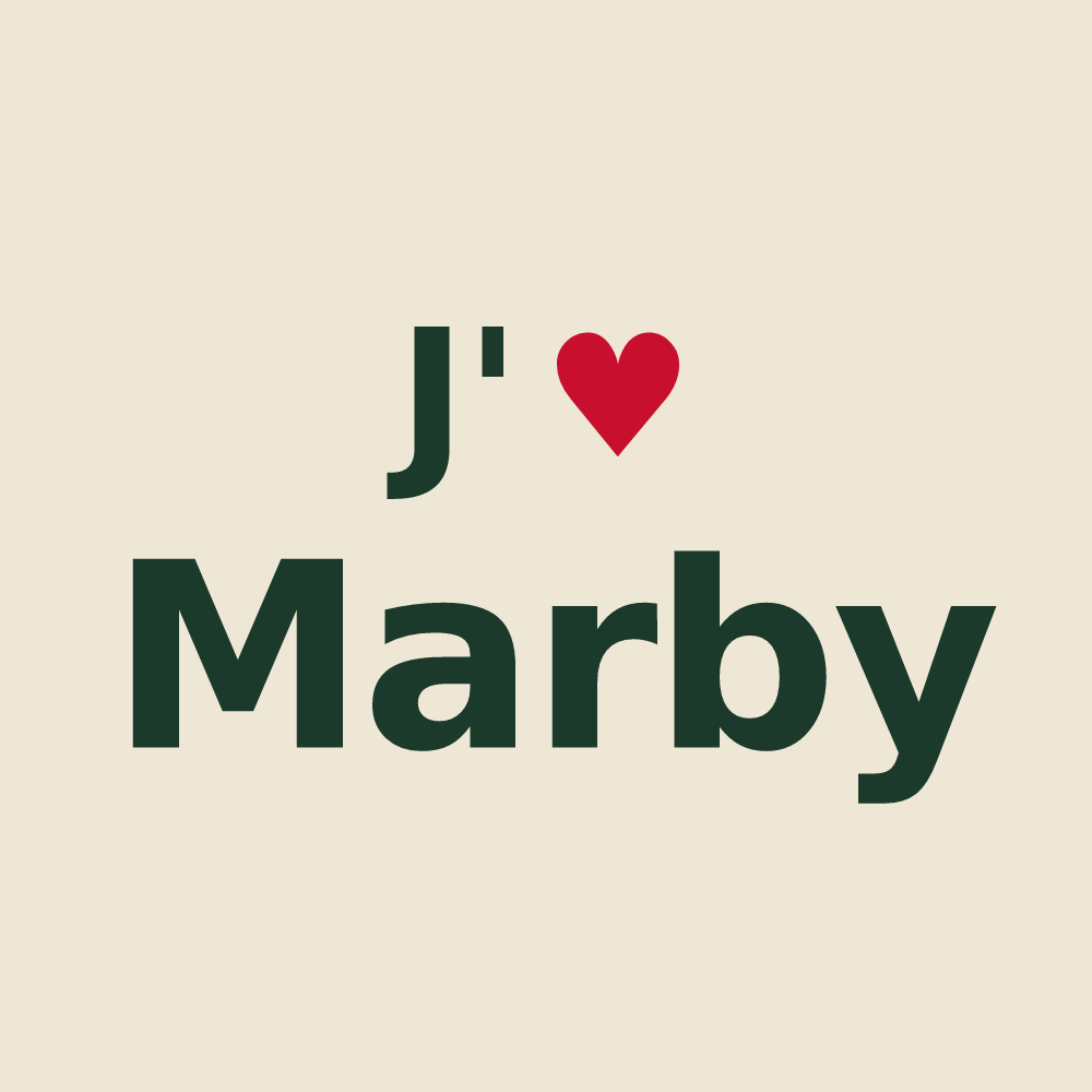 Tote bag personnalisé Marby — design J'aime Marby